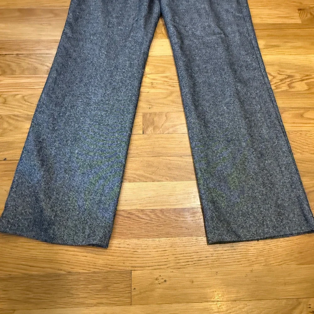 Talbots Grey Wool Blend Tweed Wide Leg Trousers Pants‎ Size 6